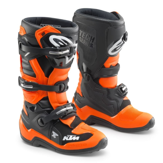KTM Kids Tech 7S MX Boots (Black/Orange) 3PW23000760