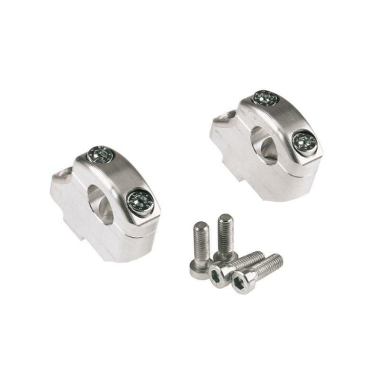 LSL Silver Offset Mounts & Risers for Ø22mm Handlebars | Motorbike Parts