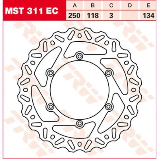 TRW EC Cross Design Brake Rotor FIX WAVE L/R MST311EC