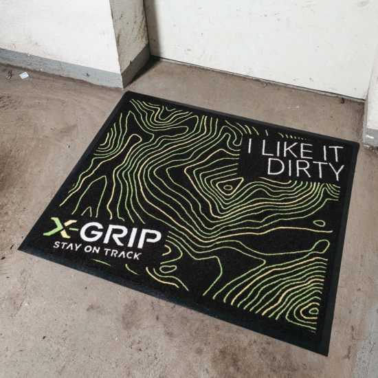 X-GRIP Doormat 'I LIKE IT DIRTY' 80 x 100cm Black/Green XG-1 #1