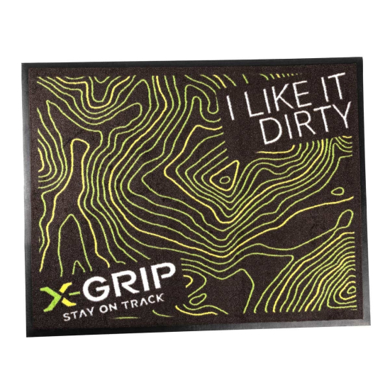 X-GRIP Doormat 'I LIKE IT DIRTY' 80 x 100cm Black/Green XG-1 #2