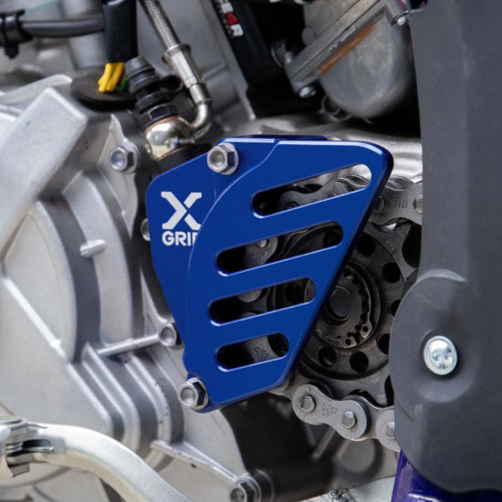 X-GRIP Blue & Black Sprocket Cover/Clutch Slave Protection - #2