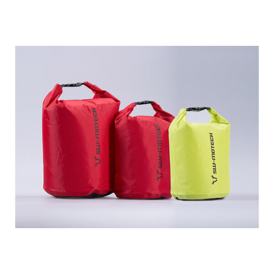 SW-MOTECH Drypack Storage Bag Set - 4/8/13L Waterproof Roll Closure - Yellow/Red