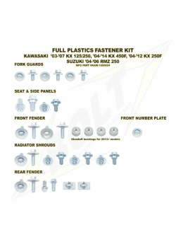 BOLT Complete Set of Bolt Plastic Screws for Kawasaki KX-F250 / 450 KAW-1200024