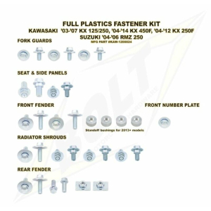 BOLT Complete Set of Bolt Plastic Screws for Kawasaki KX-F250 / 450 KAW-1200024