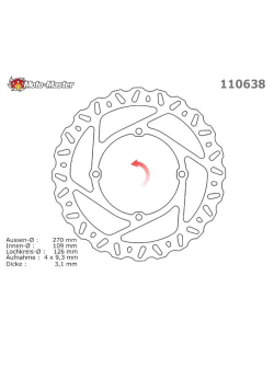 Motomaster Nitro Front Brake Disc Kawasaki KXF Motorokhoz 110638