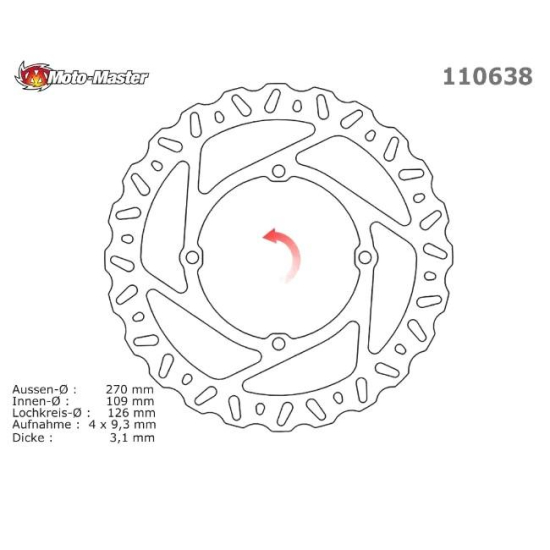 Motomaster Nitro Front Brake Disc Kawasaki KXF Motorokhoz 110638