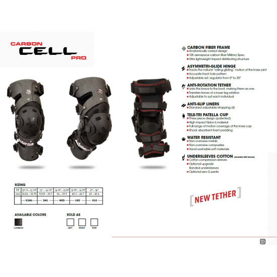 Asterisk Carbon Cell PRO Knee Brace - Pair AST-CC-**-P-1.0-P #1